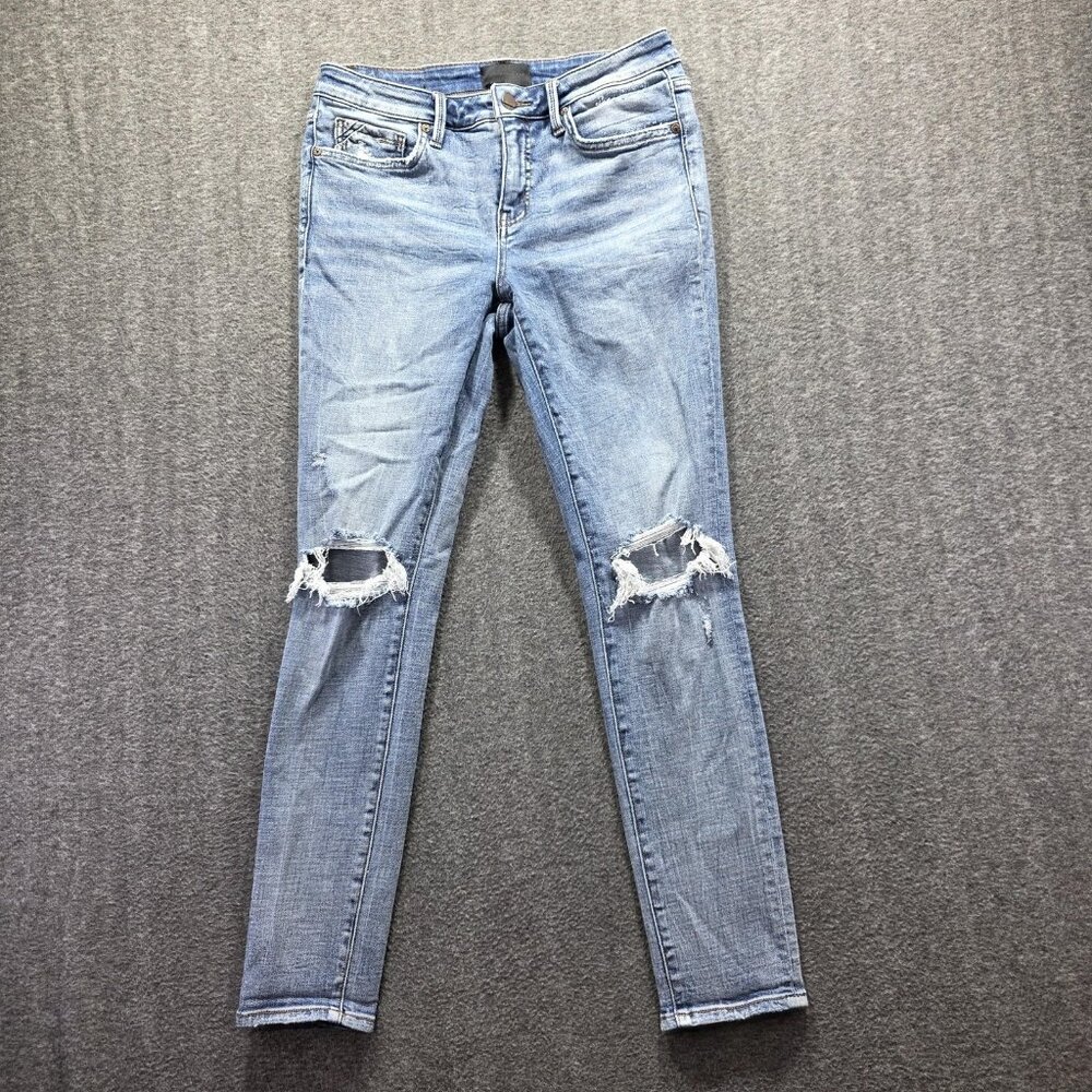 Buckle Black Jeans Mens 28x30 Light Wash Fit No 53 Skinny Distressed Ripped